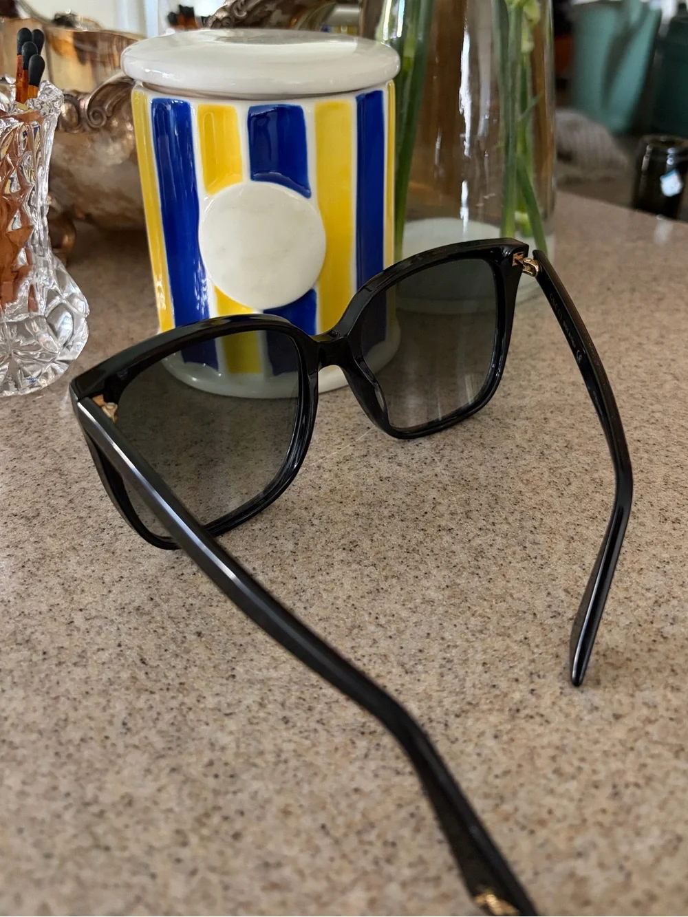 Gucci Black Women's Oversized Square Sunglasses with Dark Lenses